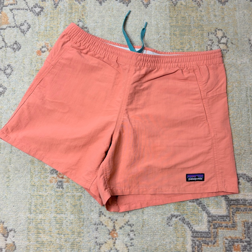 Patagonia Baggies Shorts Womens XS Coral Pink Nylon Water Hiking 4" inseam